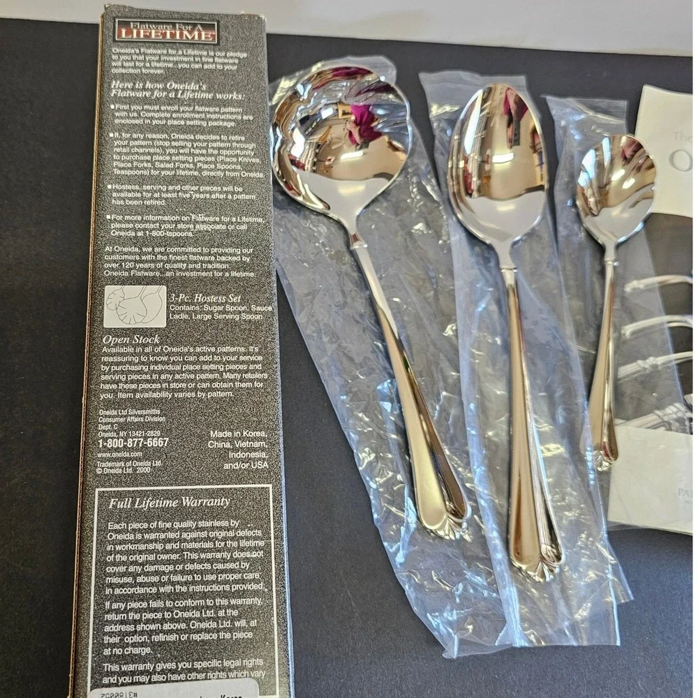 Oneida‎ Heirloom Stainless 18/10 Juilliard 3 Piece Hostess Set